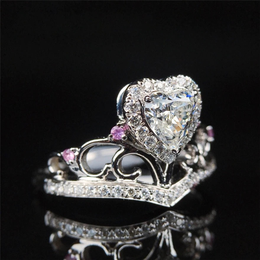 Silver Pink heart
