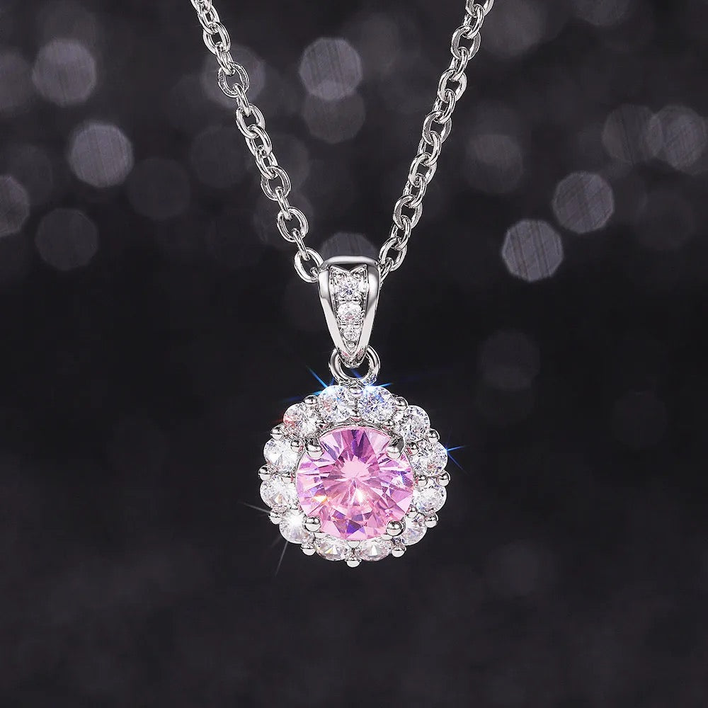 Silver rose necklace