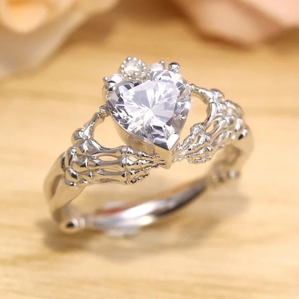 Heart sterling silver ring