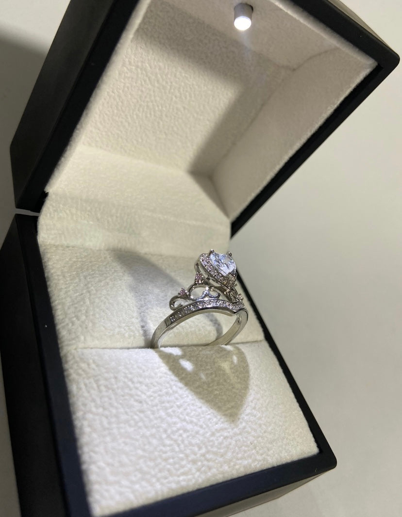 Silver Pink heart