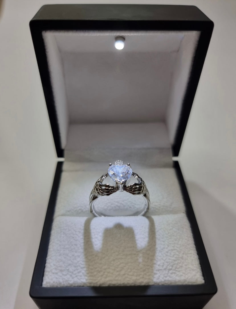 Heart sterling silver ring