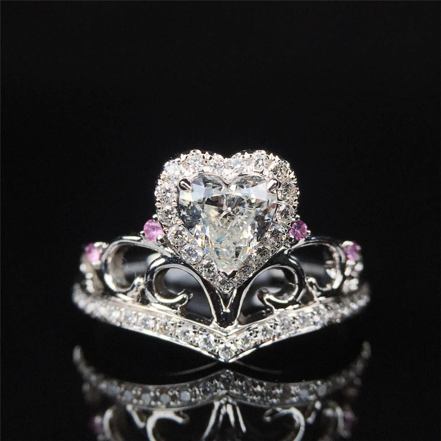 Silver Pink heart