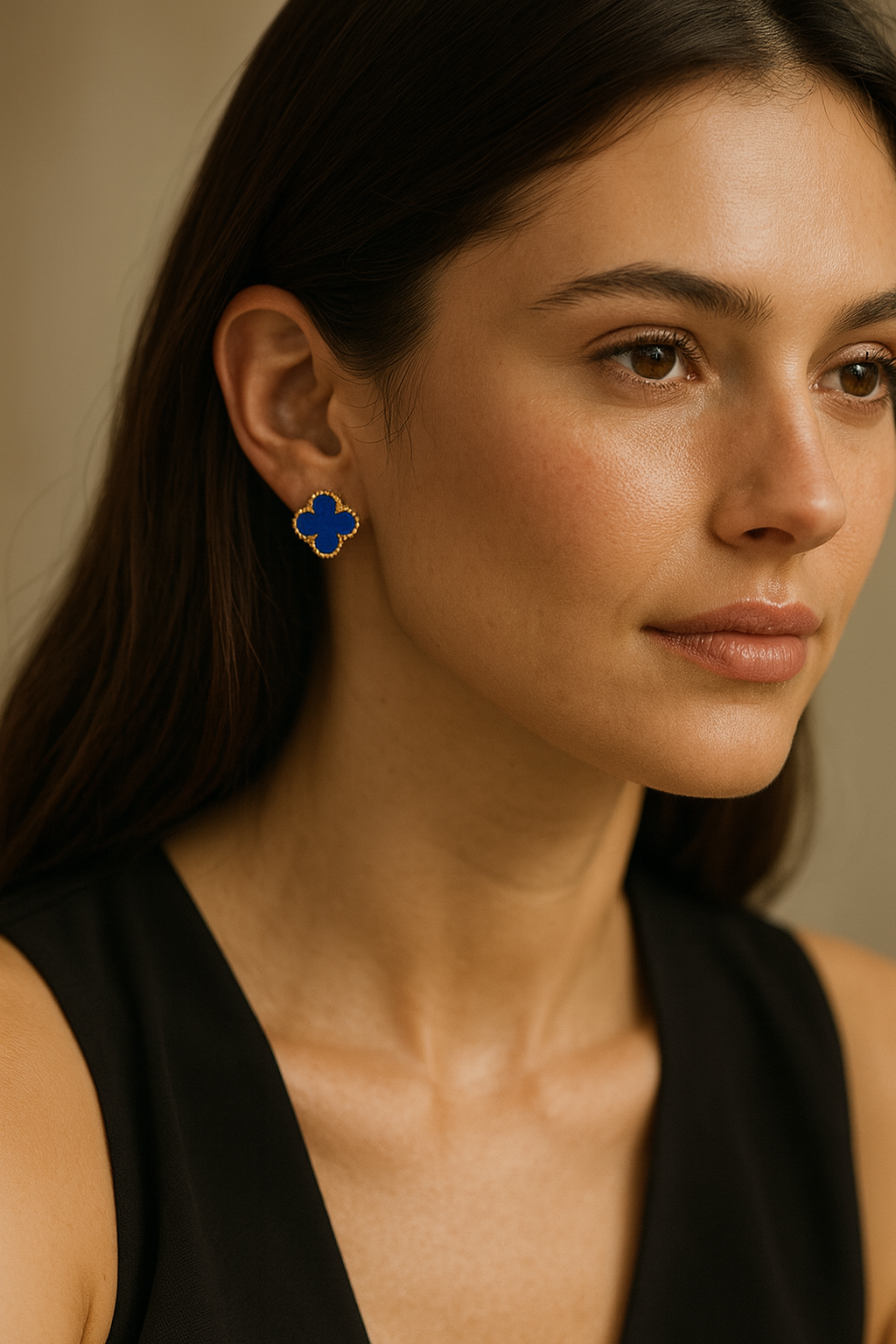 Aretes trebol azul