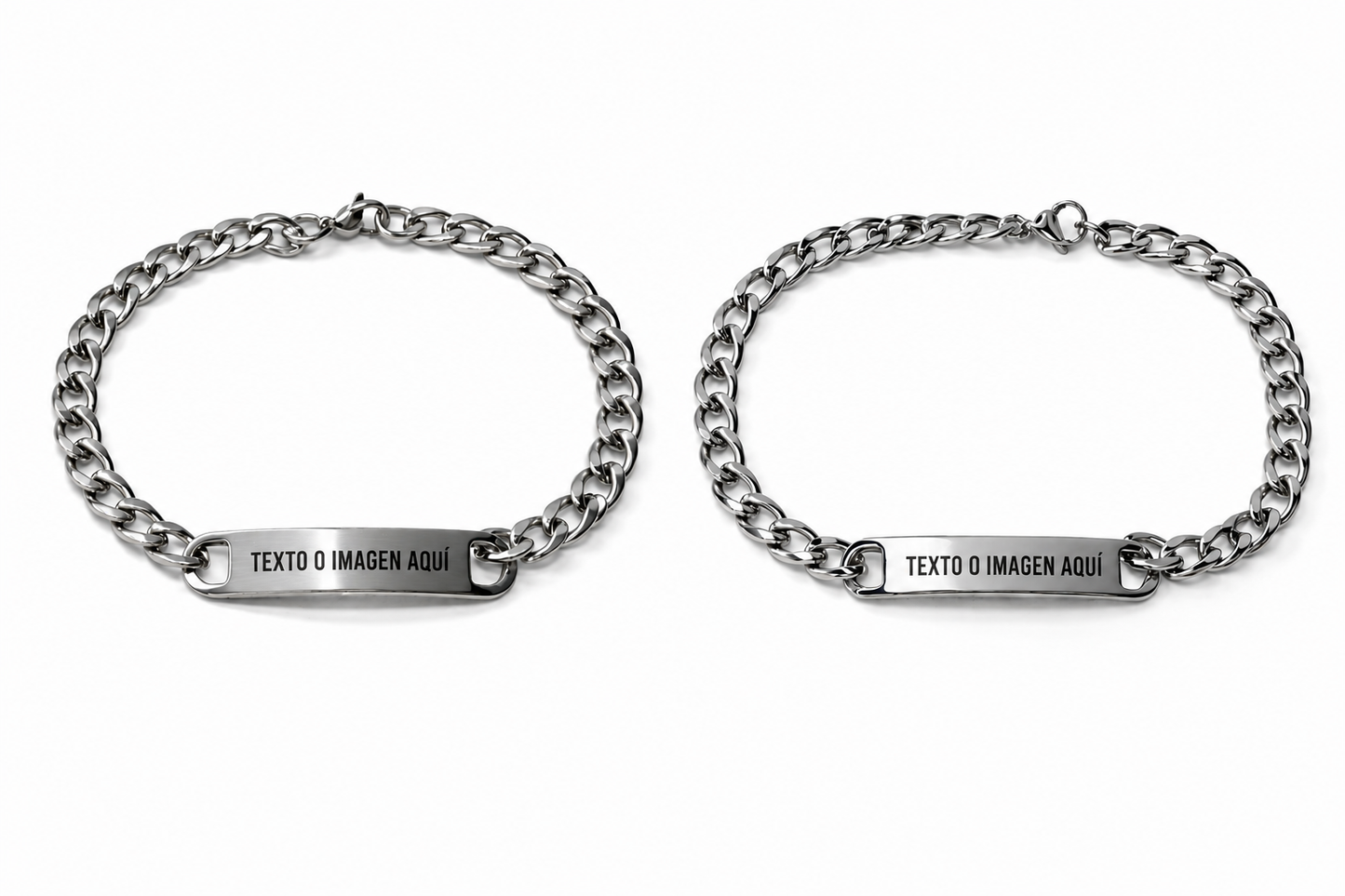 Pulseras duo de pareja Silver - Personalizada