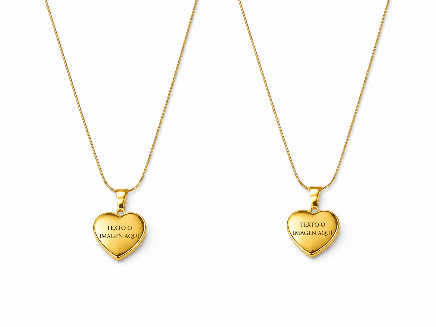 Collar duo de pareja Gold corazon grande - Personalizada