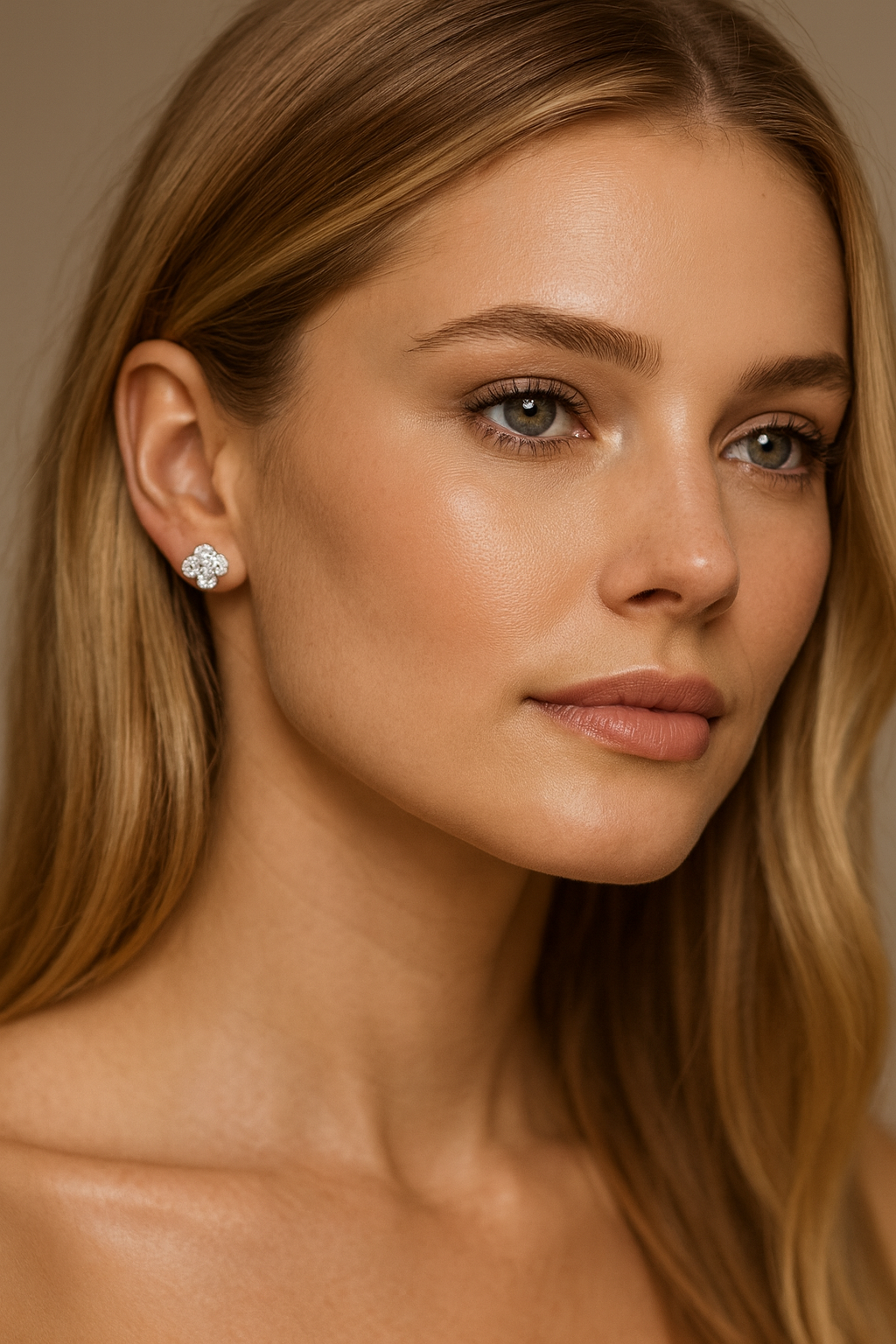 Aro trébol con micro circones color cristal Plata 925