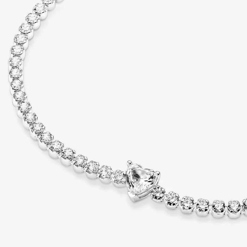 Pulsera Tenis Corazón Azul Claro (Copia)