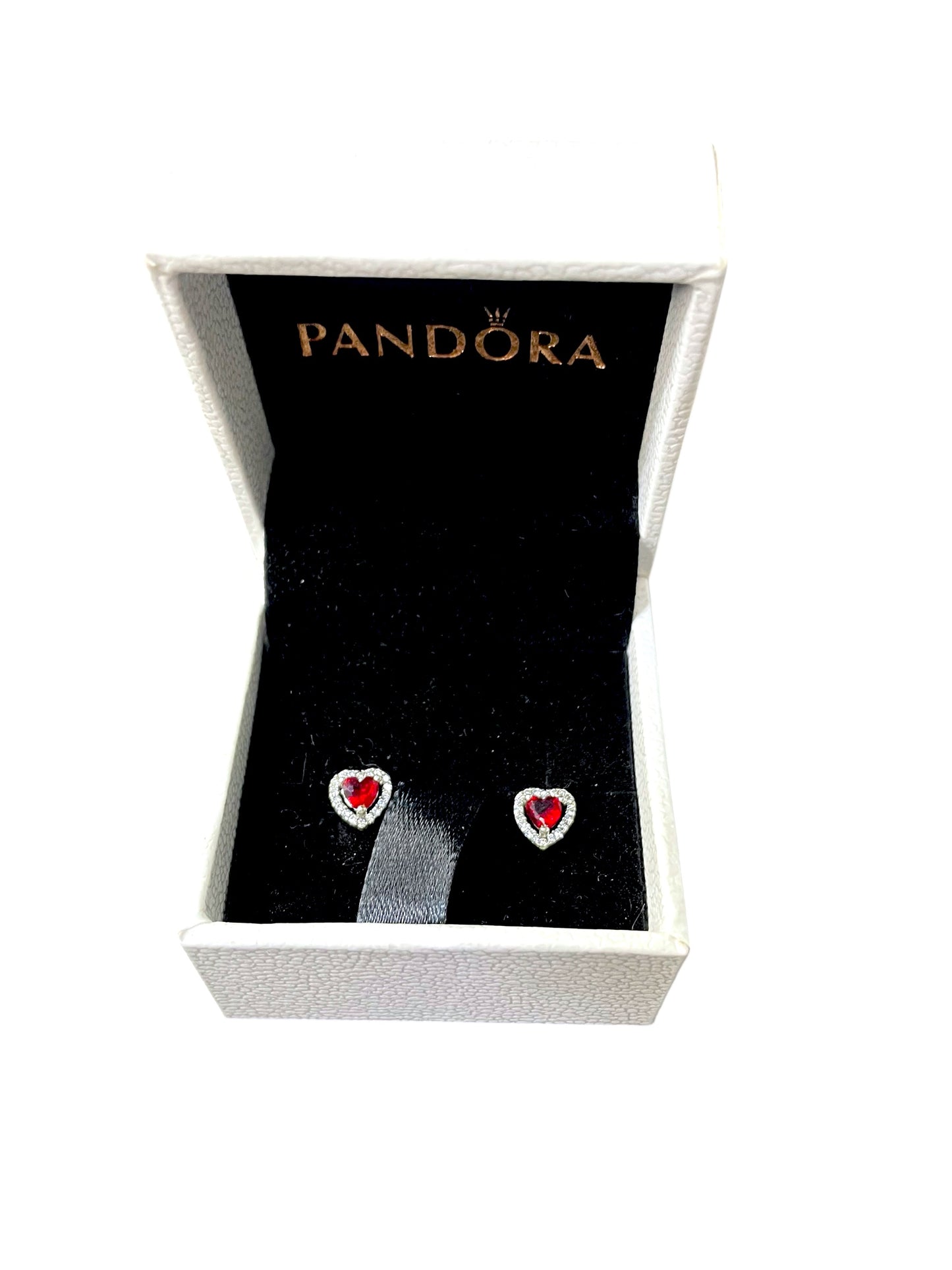 Pendientes de botón con forma de corazón - Rojo