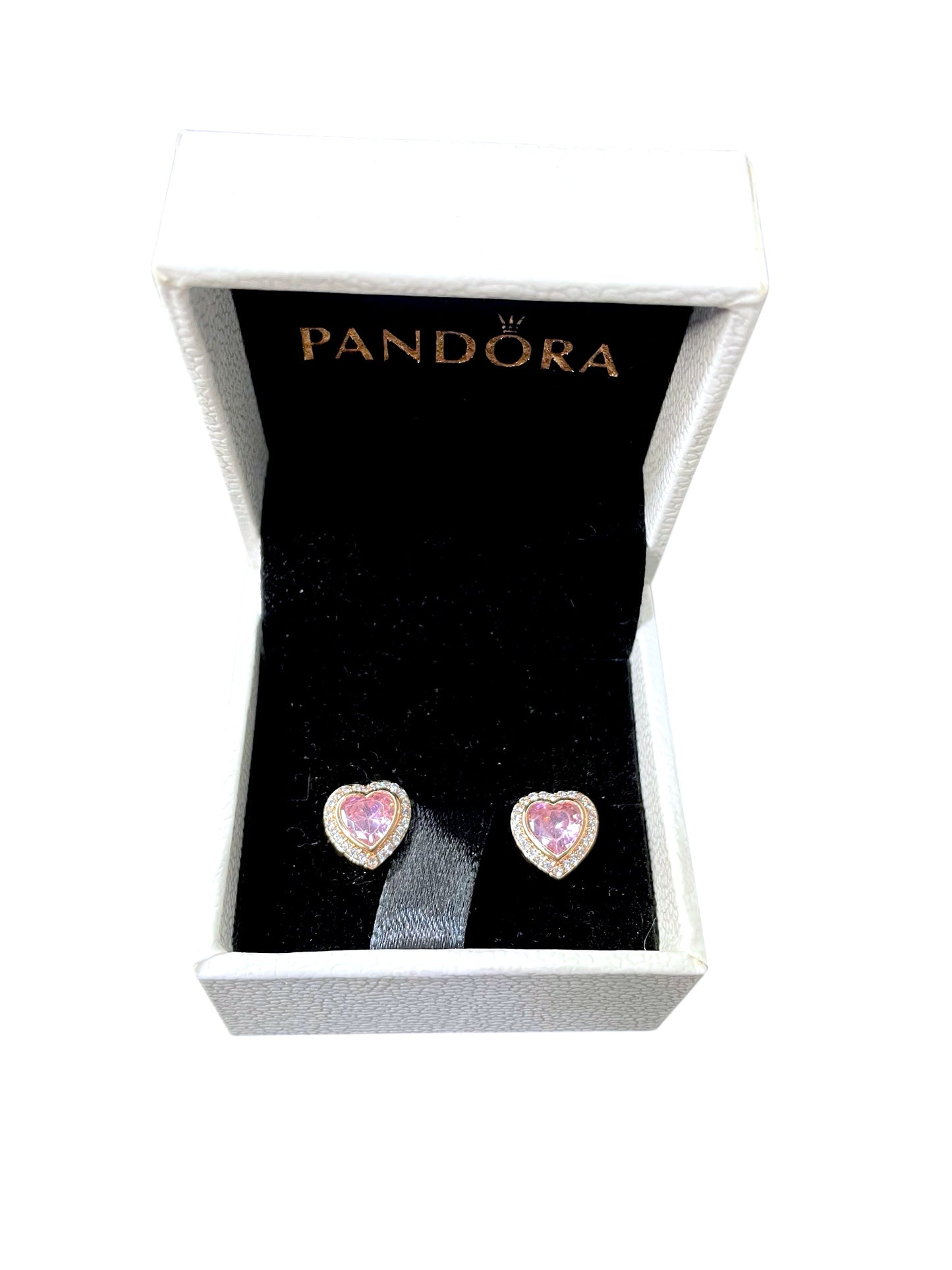 Pendientes de botón con forma de corazón oro rosa
