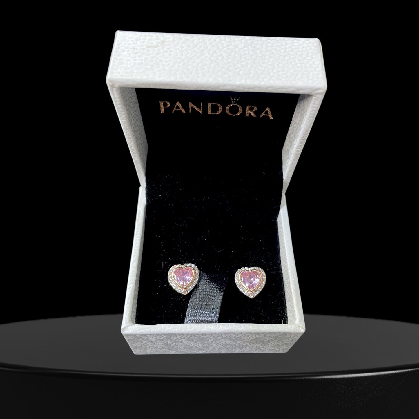 Pendientes de botón con forma de corazón oro rosa