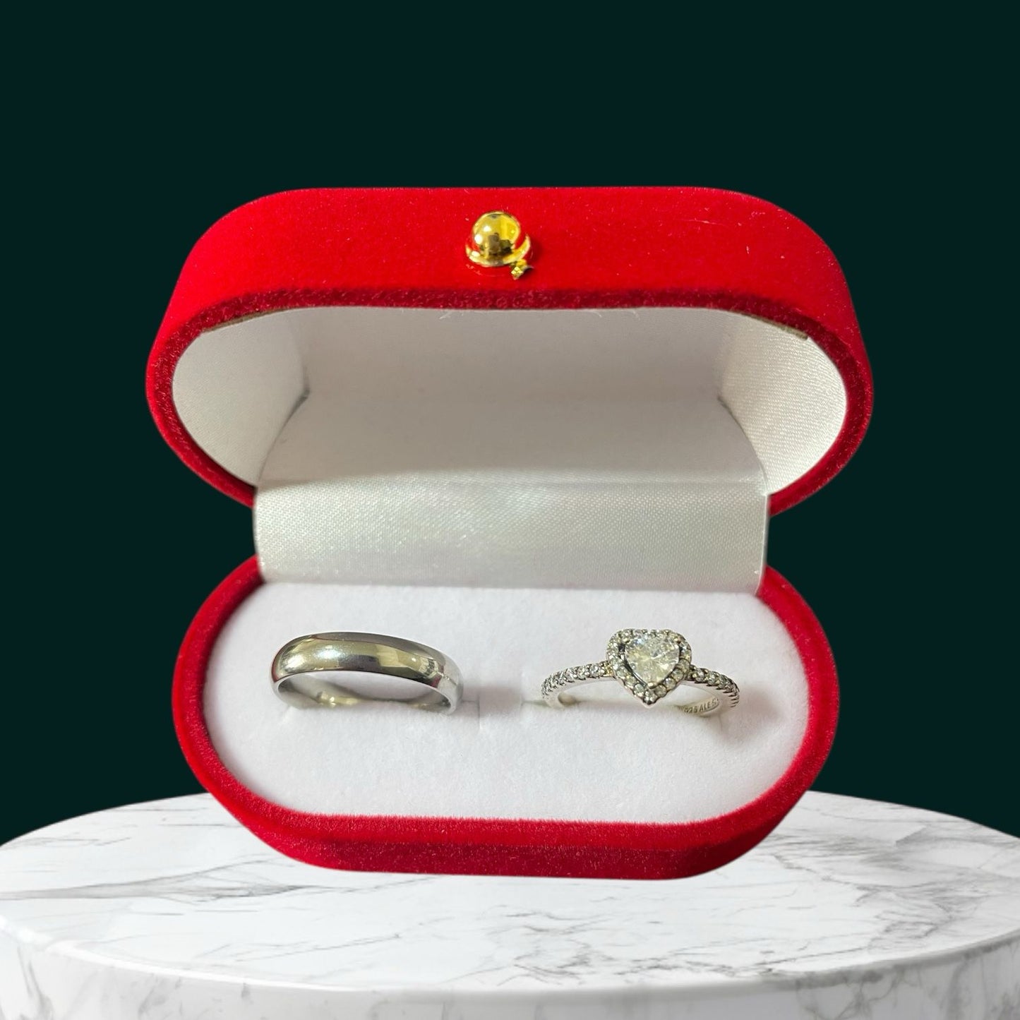 Anillo promesa - Plata ley 925 corazon blanco