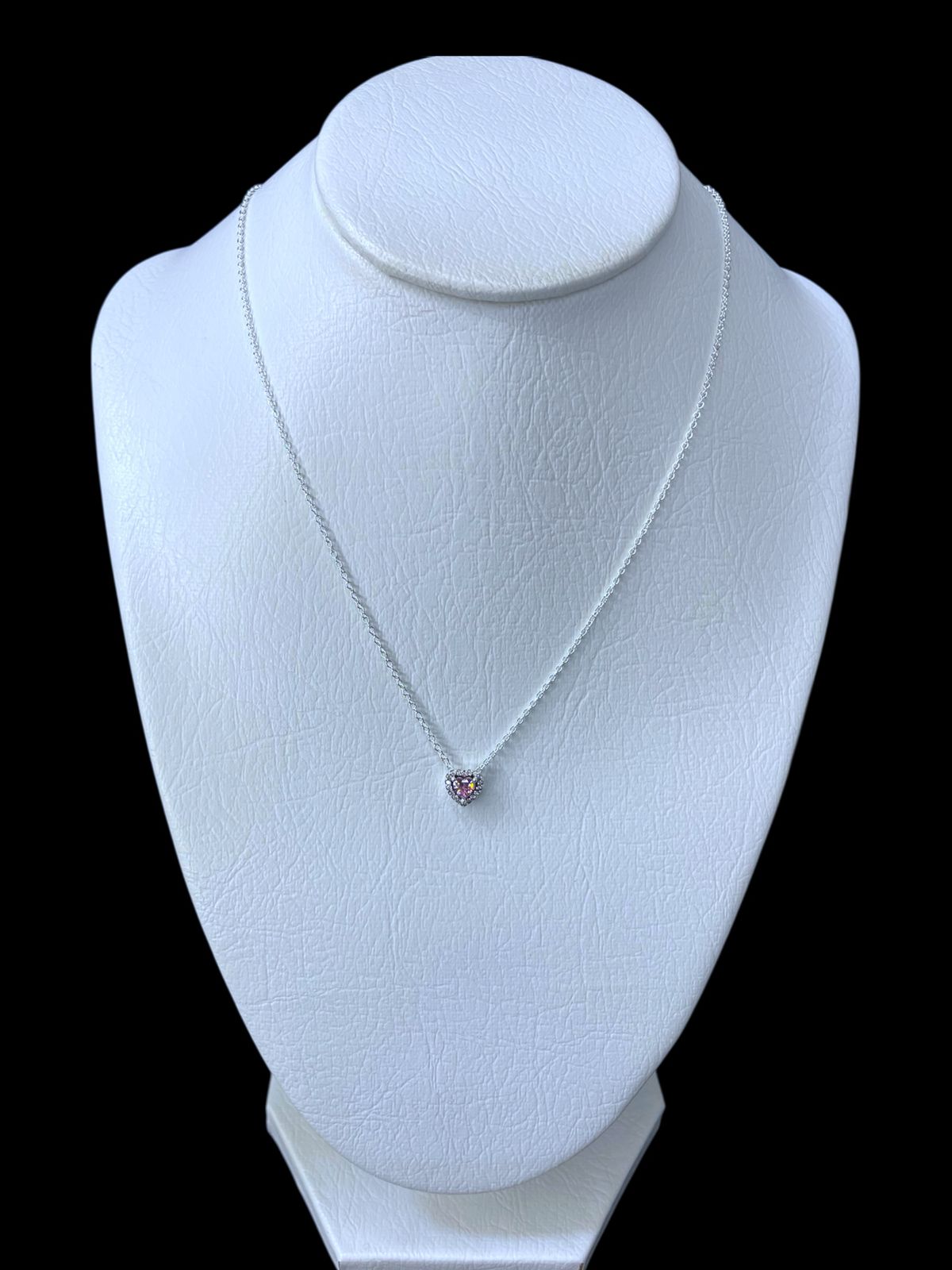 collar en plata ley 925 - corazon rosa