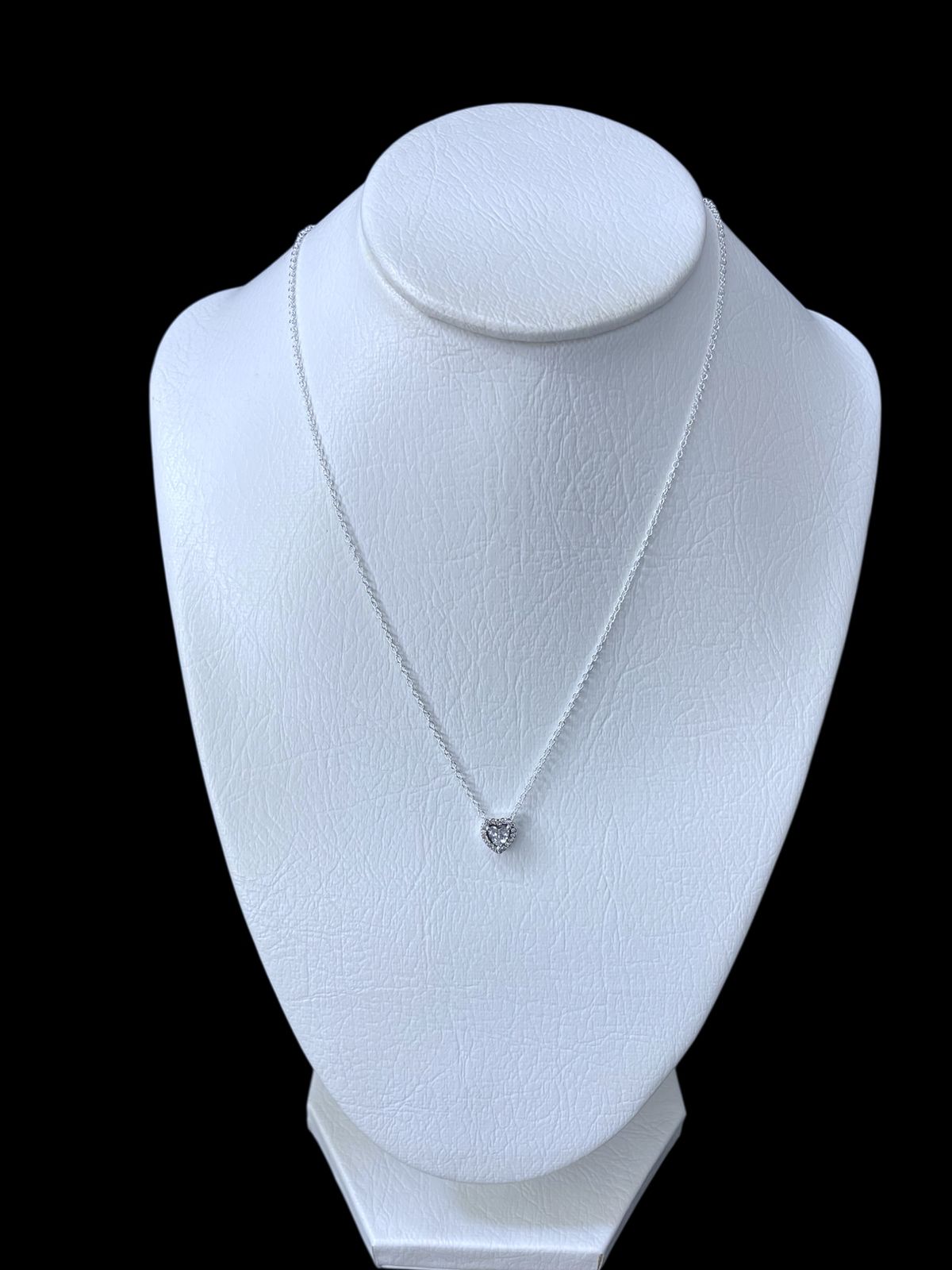 collar en plata ley 925 - corazon blanco