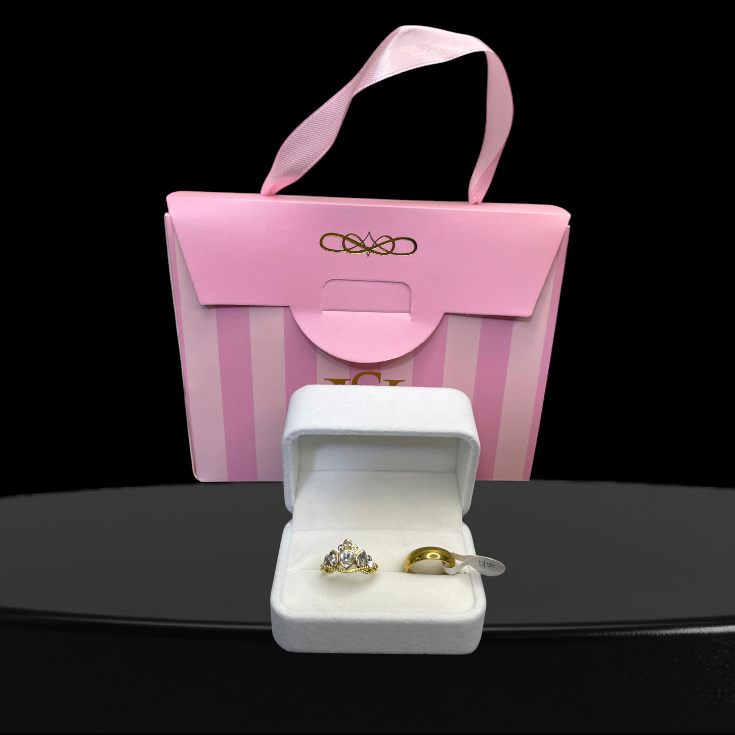 Anillos promesa -Princesa corazon blanco