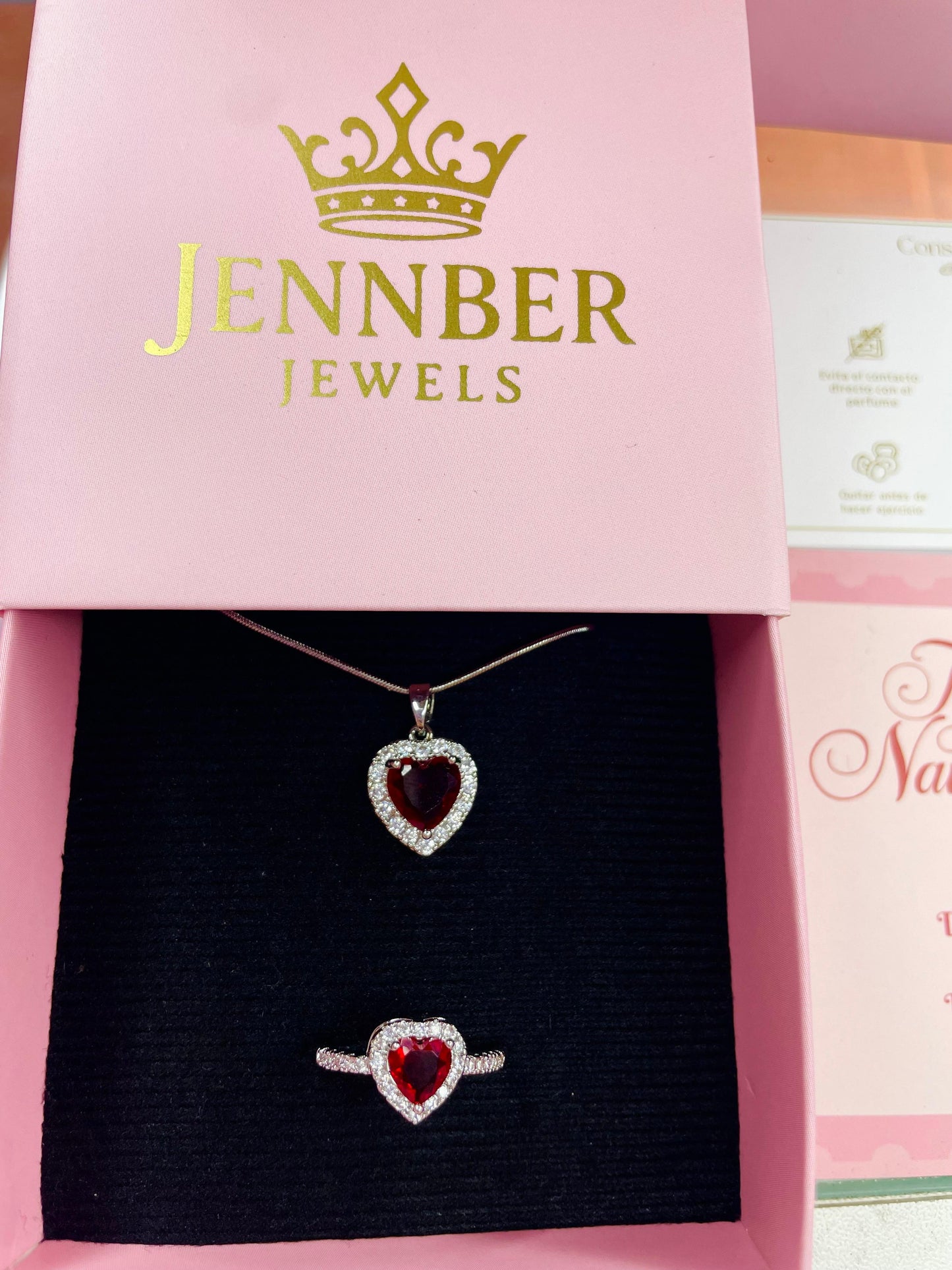 Set dúo Ruby -corazon rojo