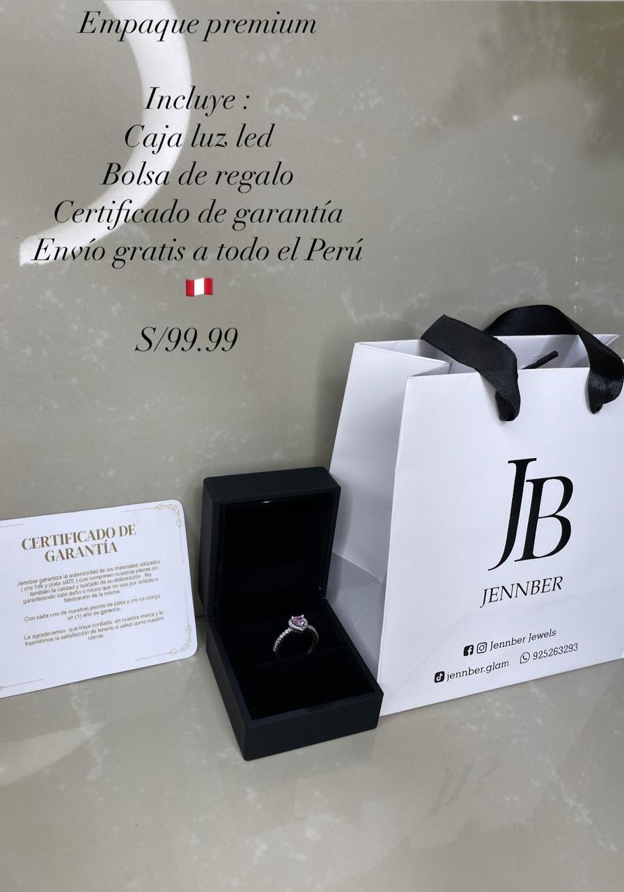 Anillo silver pink eterna promesa