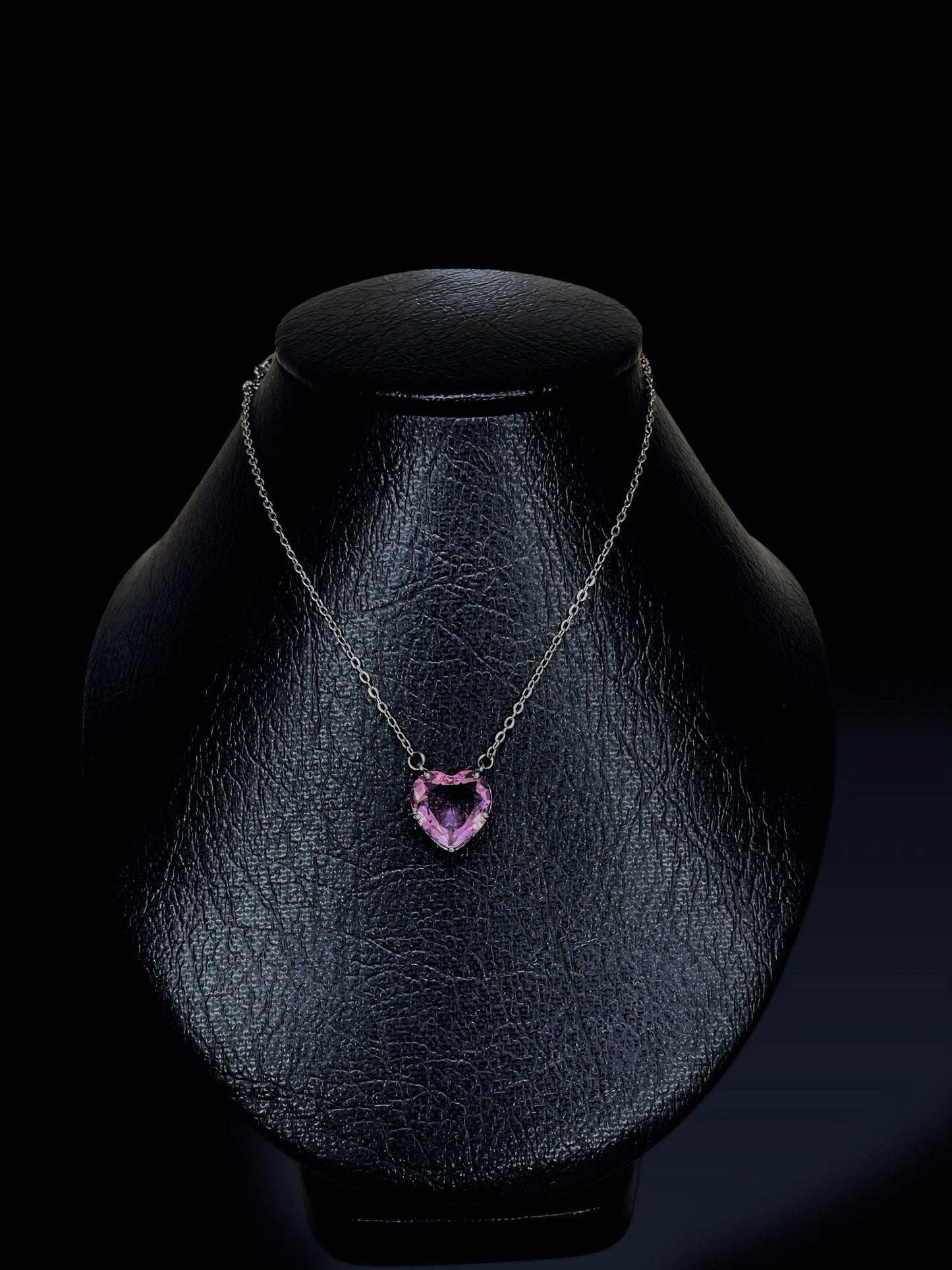 Endless love pink sterling silver necklace