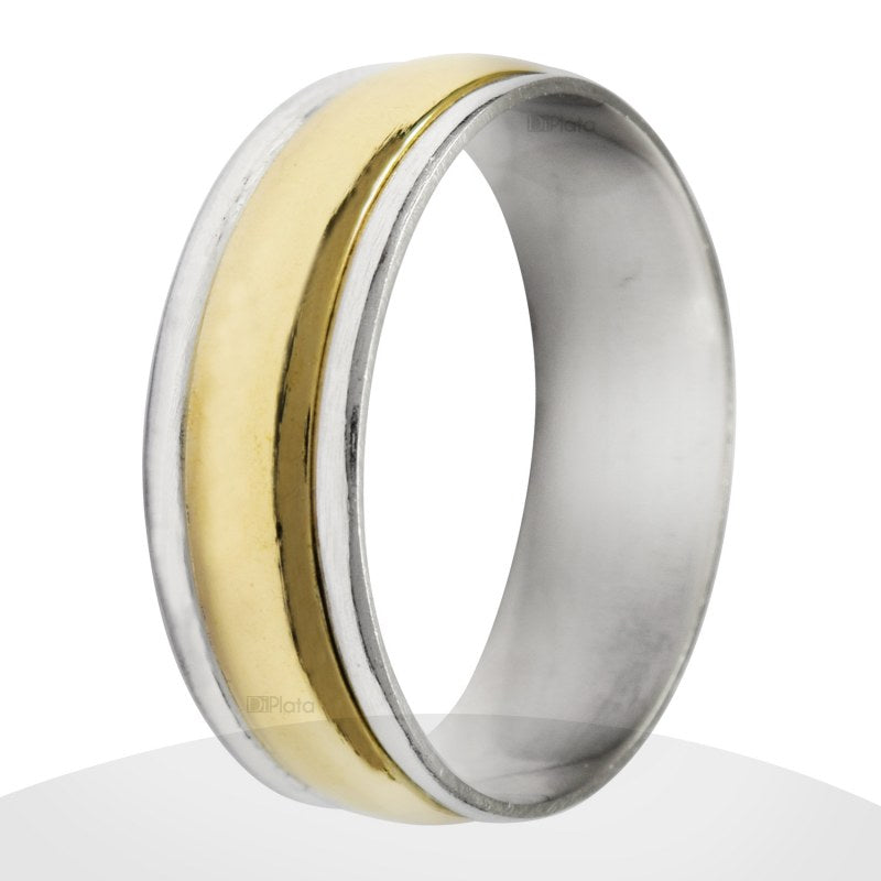 Anillo Compromiso Con Baño De Oro 18k Y Plata 925