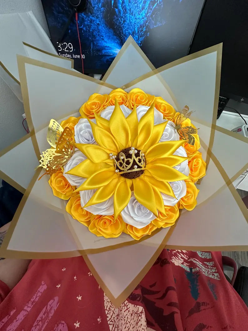 25 rosas eternas & girasol eterno