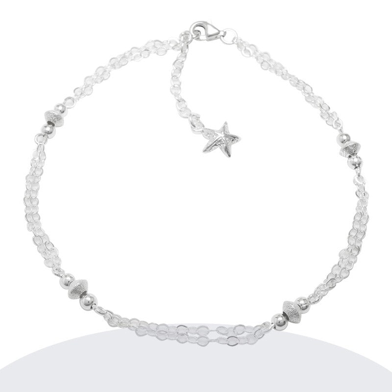 Tobillera Rolo Ovalo Satinado Plata 925