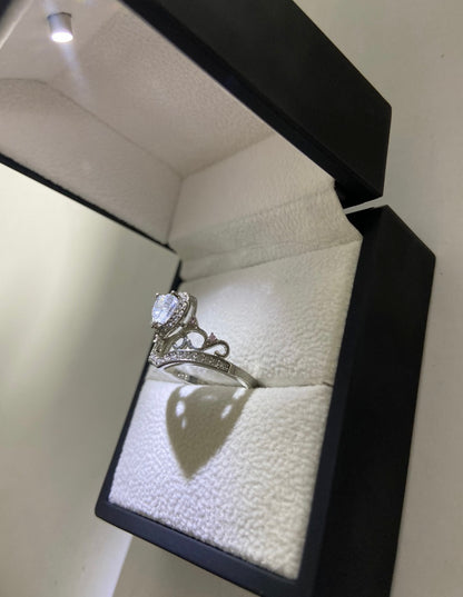Silver  Pink heart