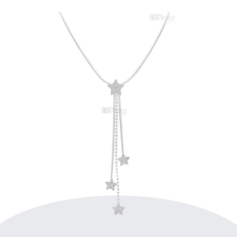 Collar Colgante De Estrellas Y Cadena 45 Cms Mas Colgante Plata 925 - PO0104