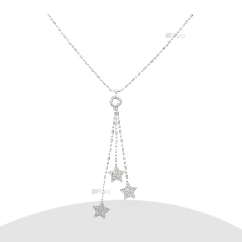 Collares colgantes estrellas y cadenas plata 925 - PO0108