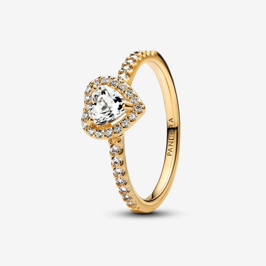 Anillo corazon elevado - con un recubrimiento en oro
