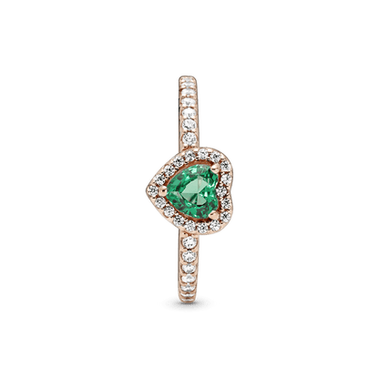 Anillo Con Un Recubrimiento En Oro Rosa De 14k Corazón Brillante Elevado - Plata ley 925