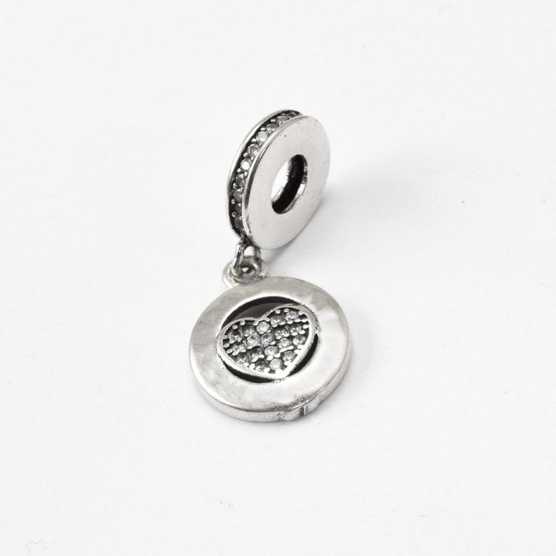 Charm Colgante Corazón Microcircones De Plata 925 - PP0759