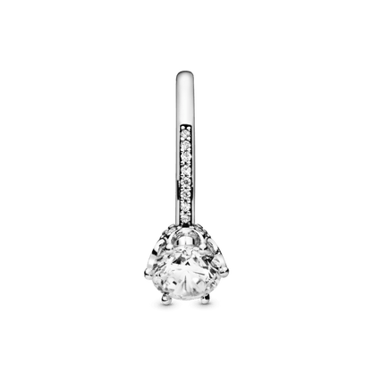 Anillo Corona deslumbrante transparente zirconia cúbica