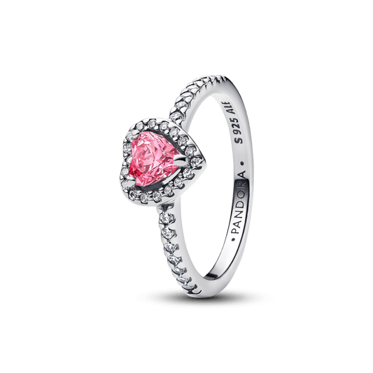 Anillo en plata ley 925 -piedra rosa