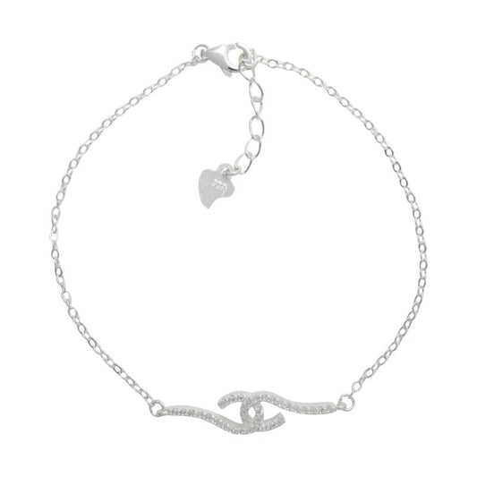 Pulsera cadena ancla micro circón 17cms mas extensión plata 925 - PU0187