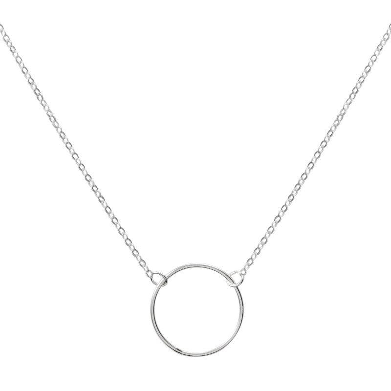 Collar Liso Con Circulo De 2cm Diámetro Plata 925 - PO0339