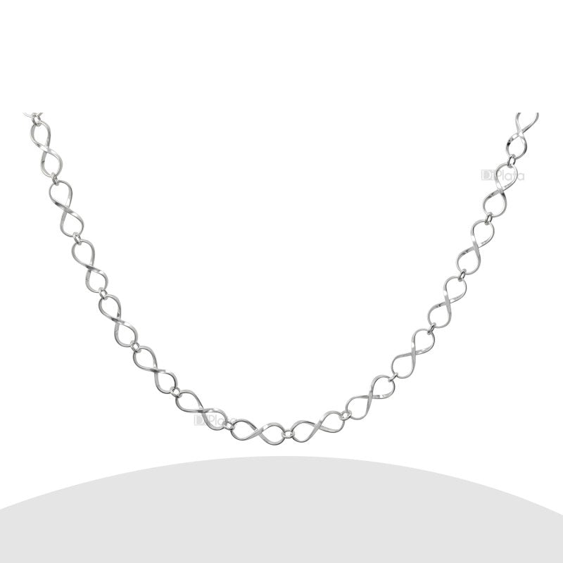 Collar Liso Con Diseño De Infinito Plata 925 - PO0347