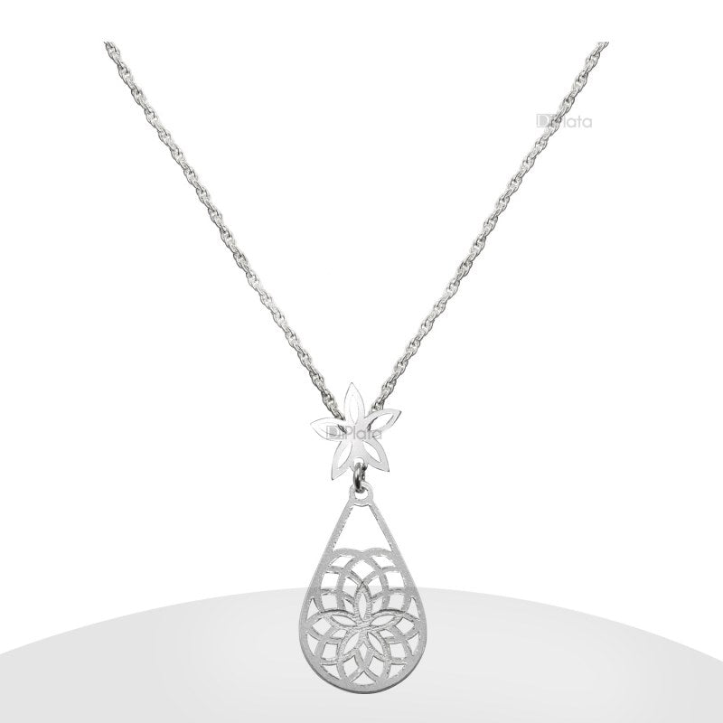 Collar Con Diseño Mándala Corte Láser Plata 925 - PO0391