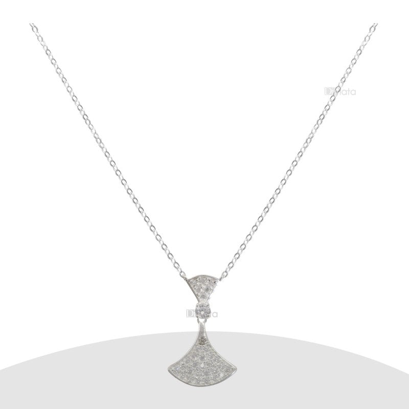 Collar Con Un Circón Y Micro Circon 45cm Plata 92 - PO0413