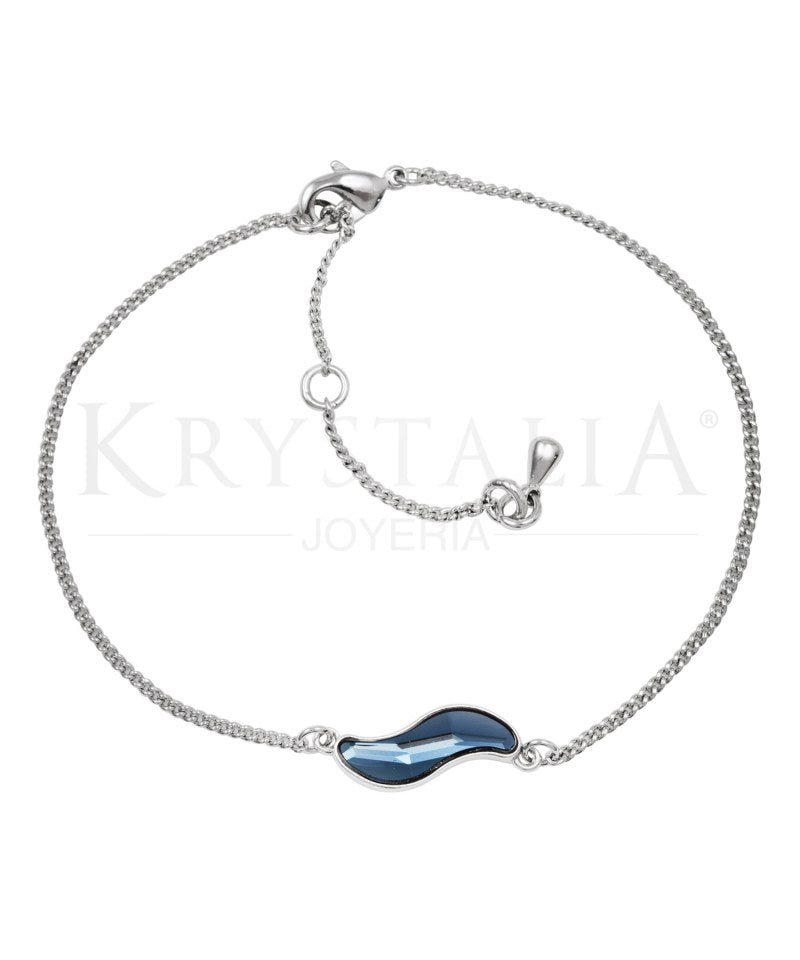 Pulsera Olas De Mar Color Demin Blue Cristales Swarovski ® - KU0209