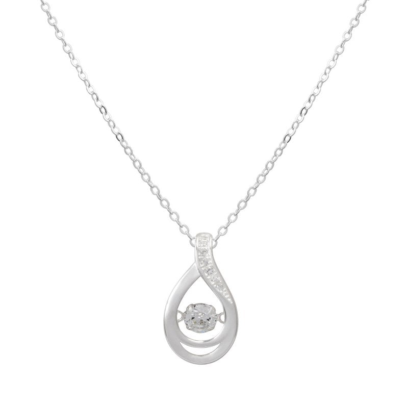 Collar Diseño Gota Cristal Plata 925 - PO0552