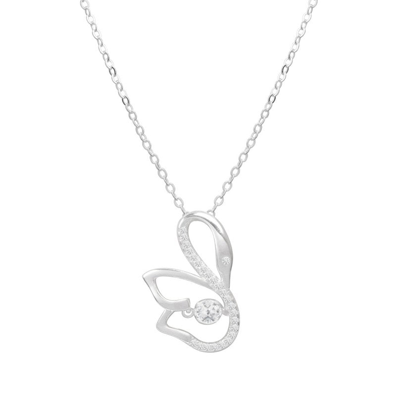 Collar Diseño Cisne Con Microcircones Plata 925 - PO0554