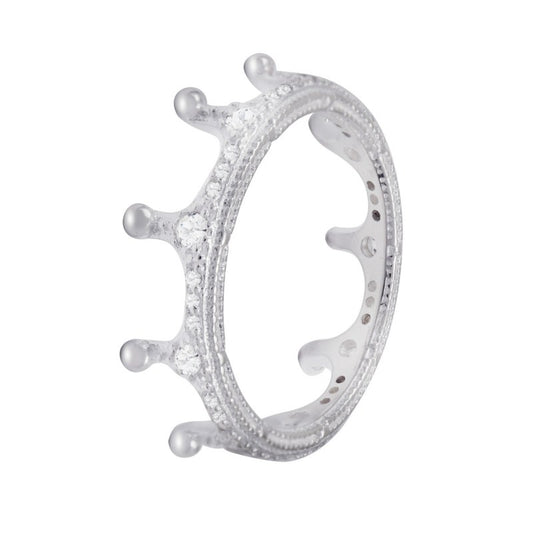 Anillo diseño corona con micro circones Plata 925 - PA1301