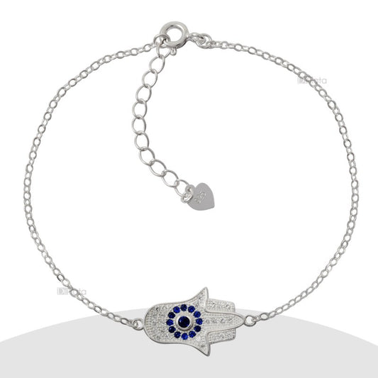 Pulsera mano de Fátima ojo turco Plata 925 - PU0772
