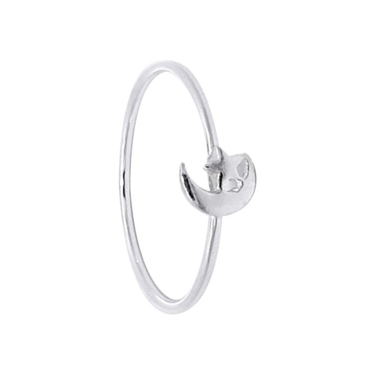 Anillo Media Luna  Y Estrella Plata 925 - PA1841