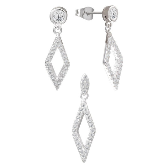 Set Rombo Micro Circones Plata 925