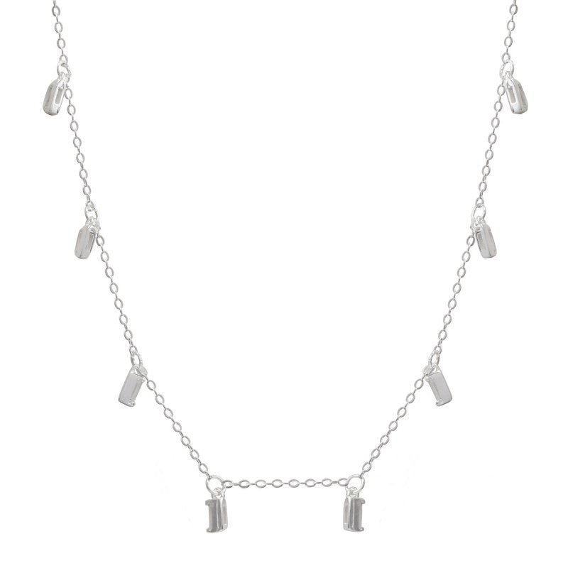 Collar Con Rectángulos Colgantes 42+3cms Extensión Plata 925 - PO0562