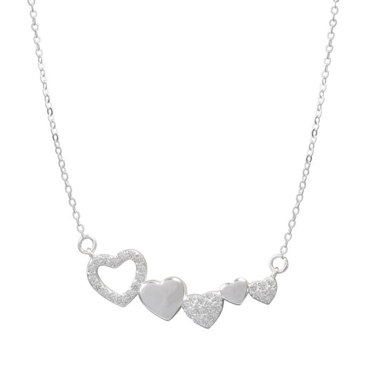 Collar cinco corazones Plata 925 - PO0567