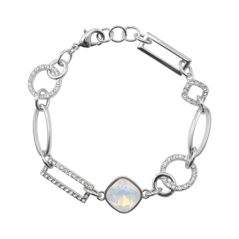Pulsera Color White Opal Creada Cristales Swarovski ® - KU0267