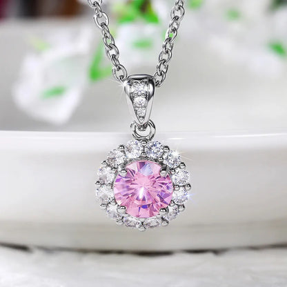 Silver rose necklace