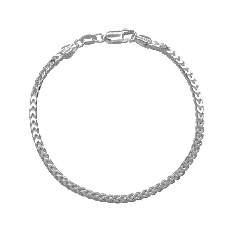 Pulsera Masculino Tejida Cuadrada Franco Ø080 18cms Plata 925 - PU0954
