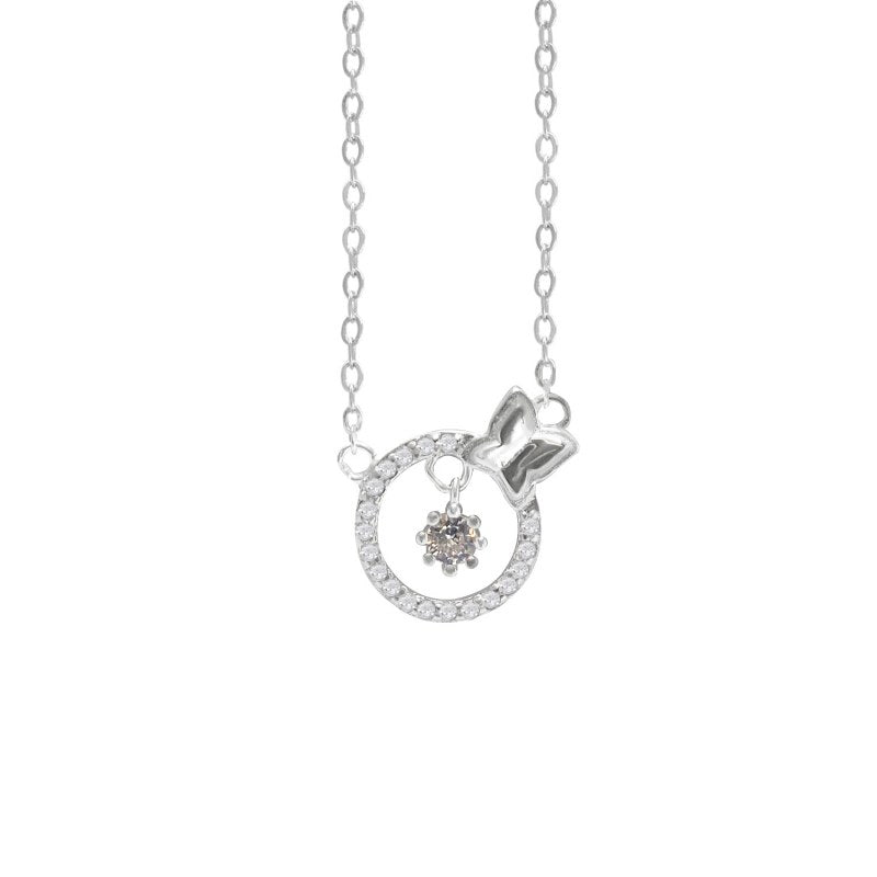 Collar Circulo Con Mariposa Y Micro Circones40cms Mas Extensión Plata 925 - PO0669